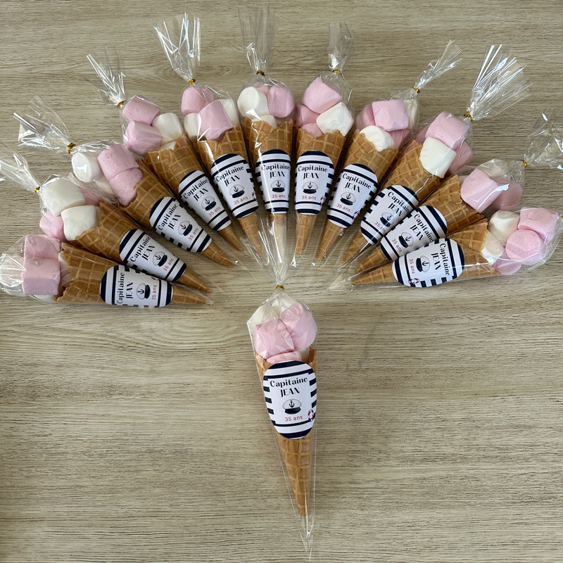 Cônes de friandises personnalisés x10