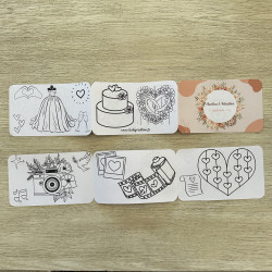 Dépliant de 5 coloriages POUR BOITE CADEAU personnalisés