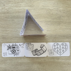 Dépliant de 5 coloriages POUR BOITE CADEAU personnalisés