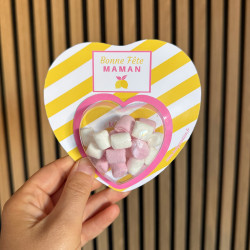 Carte avec Dôme en coeur bonbons