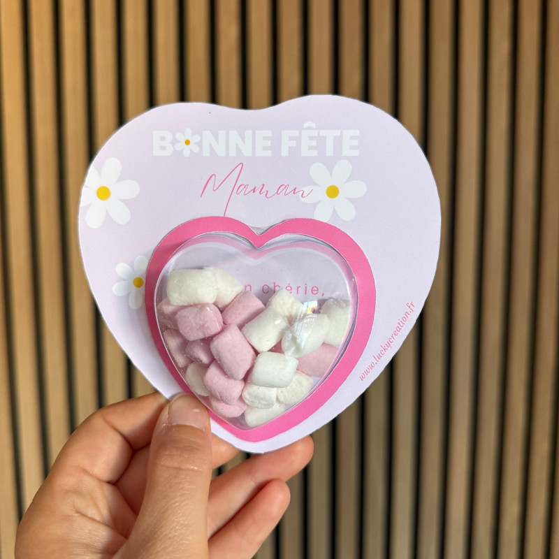 Carte avec Dôme en coeur bonbons