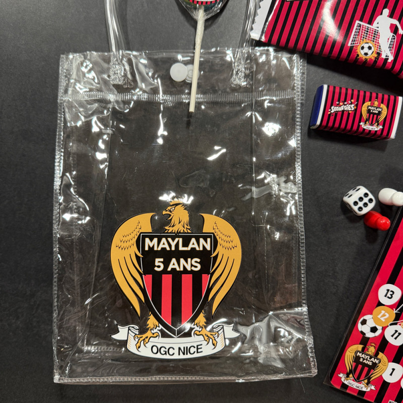 Sac cadeau transparent réutilisable personnalisé