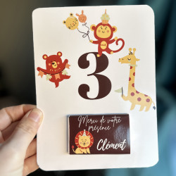 Carte de remerciement avec Chocolat Personnalisés