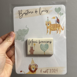 Carte de remerciement avec Chocolat Personnalisés